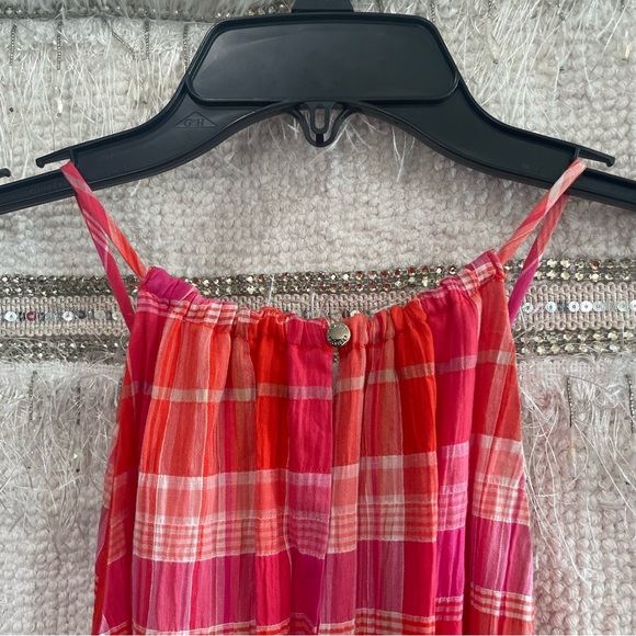 Tommy Hilfiger Pink / Orange Gingham Plaid Belted Dress - Picture 8 of 8